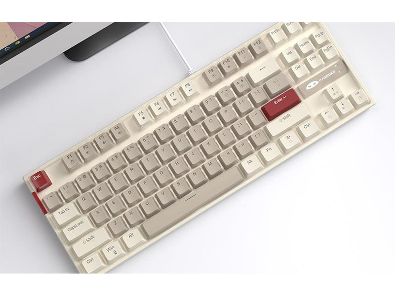 MageGee MK-STAR Wired Keyboard - Retro White and Gray - Tastaturen - Weiss