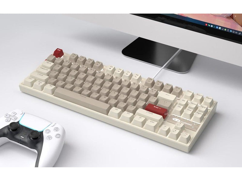 MageGee MK-STAR Wired Keyboard - Retro White and Gray - Tastaturen - Weiss