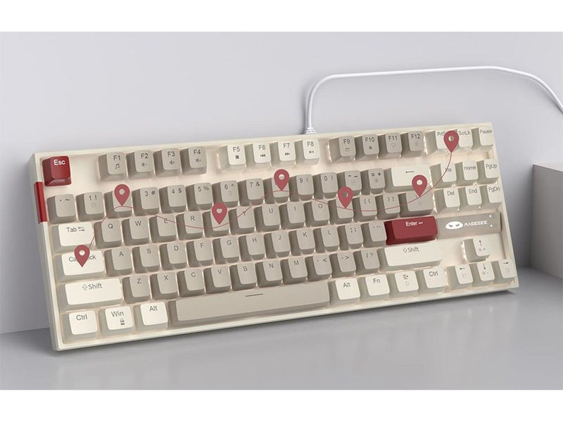 MageGee MK-STAR Wired Keyboard - Retro White and Gray - Tastaturen - Weiss