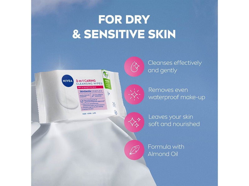 Nivea Reinigungstücher 3in1 Pflegend 25 Stück