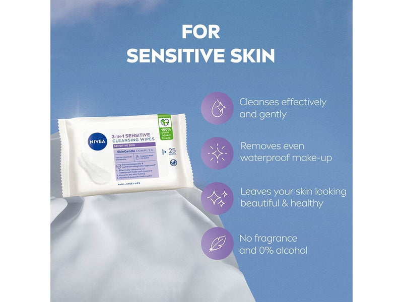 Nivea Reinigungstücher 3in1 Beruhigend 25 Stück