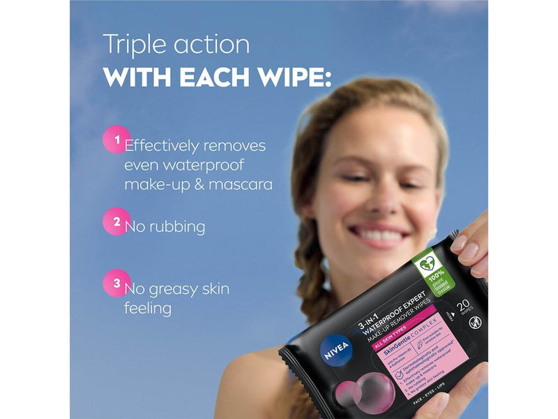 Nivea MicellAIR Expert Make-up Remover Waterproof Wipes 20 Stück