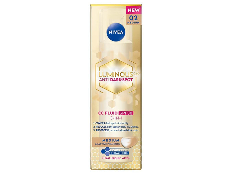 Nivea LUMINOUS630® Anti-Pigmentflecken CC Fluid 3in1 Mittel LSF 30 40ml