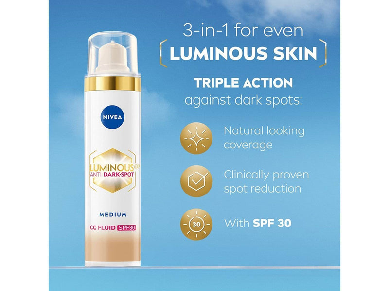 Nivea LUMINOUS630® Anti-Pigmentflecken CC Fluid 3in1 Mittel LSF 30 40ml