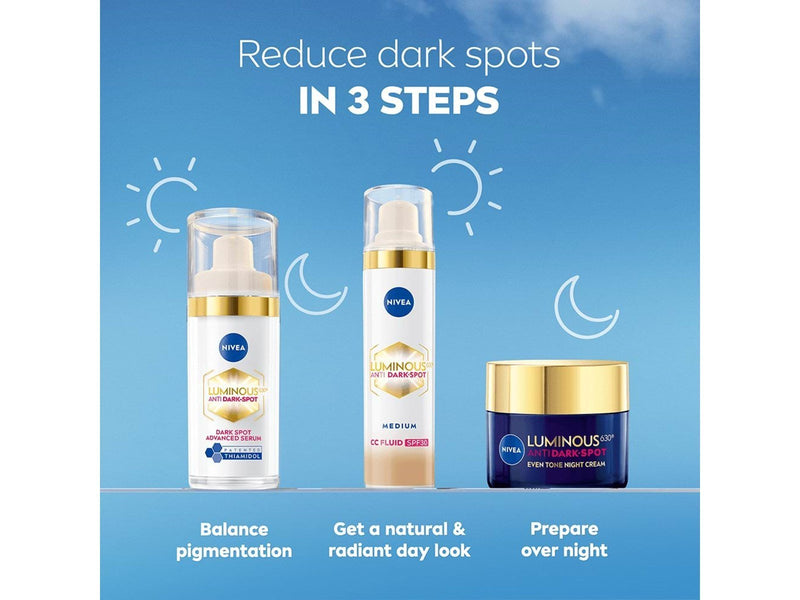 Nivea LUMINOUS630® Anti-Pigmentflecken CC Fluid 3in1 Mittel LSF 30 40ml
