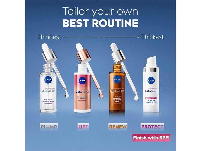 Nivea CELLULAR Expert Filler LSF 50+ UVA UVB Daily UV Serum Fluid