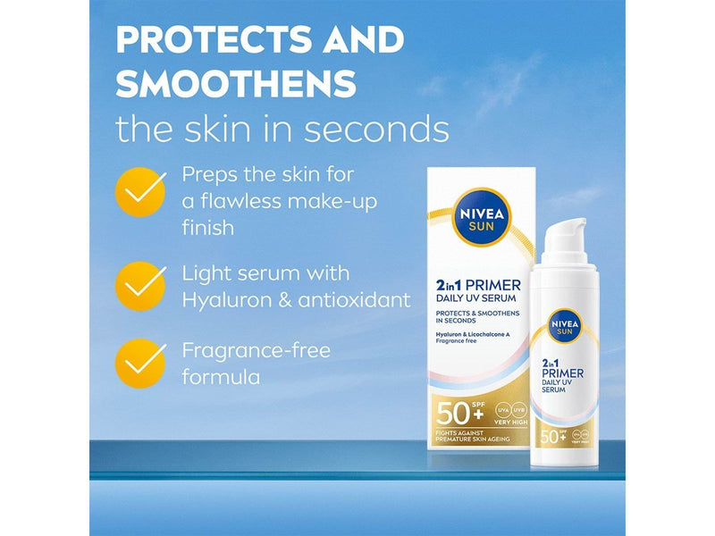 Nivea NIVEA SUN 2in1 PRIMER DAILY UV SERUM LSF50+ 30ml
