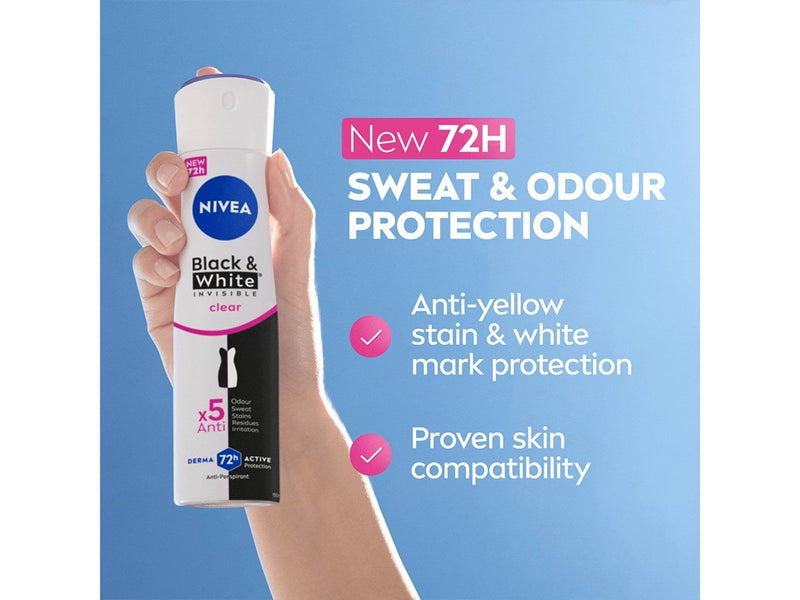 Nivea Black & White Invisible Clear Deo Spray 150ml