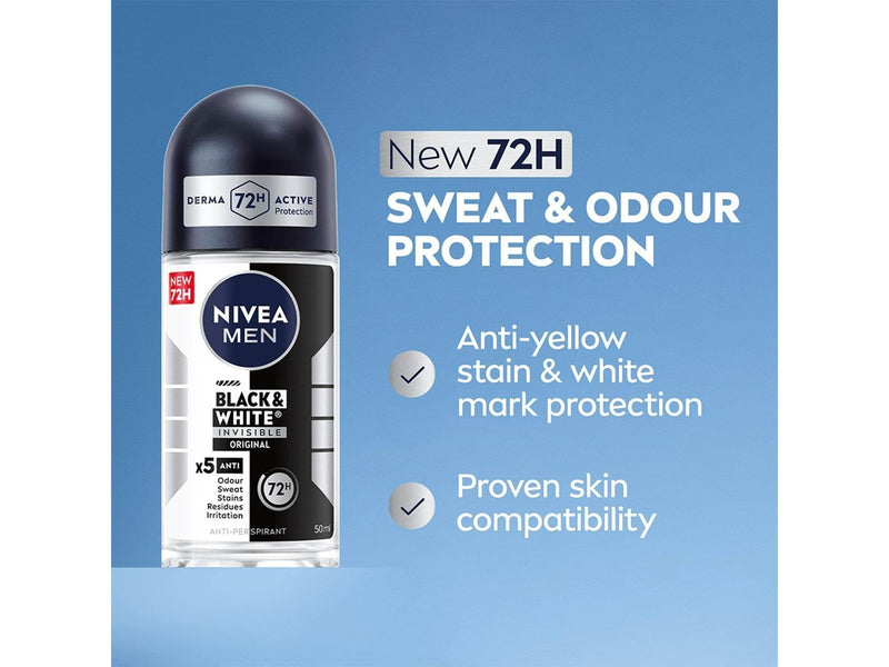 Nivea Black & White Invisible Original Deo Roll-On 50ml