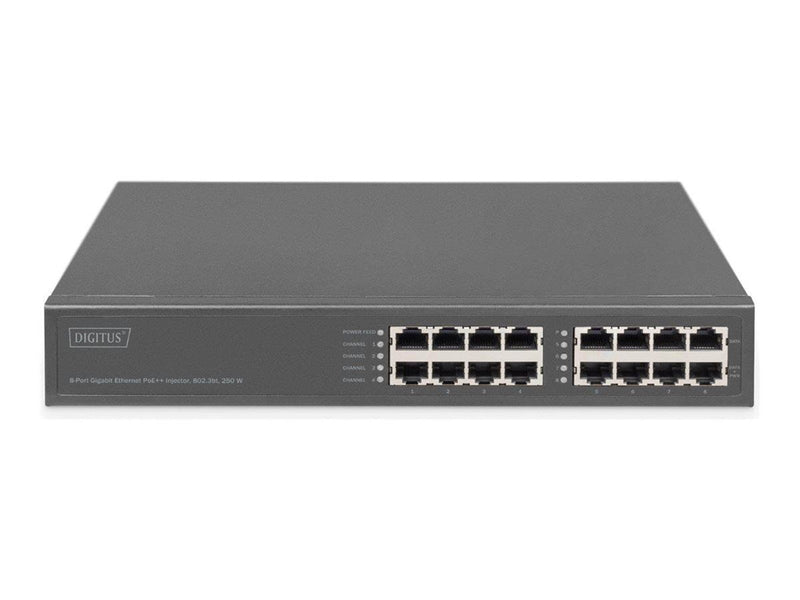 DIGITUS - PoE injector - 8-port Gigabit Ethernet 802.3bt - 250 Watt