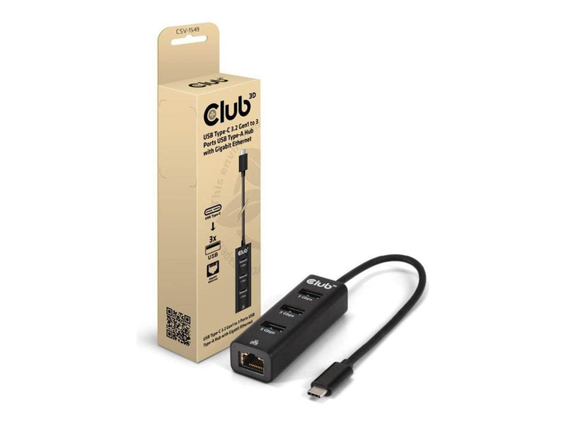 Club 3D CSV-1549 - hub - USB Type-C - 4 ports USB-Hubs - 4 - Schwarz