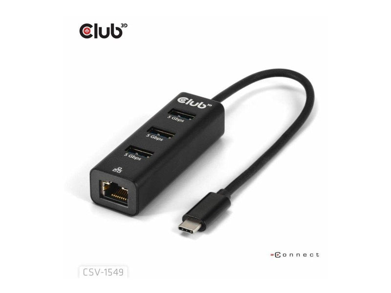 Club 3D CSV-1549 - hub - USB Type-C - 4 ports USB-Hubs - 4 - Schwarz