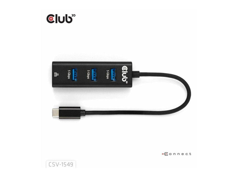 Club 3D CSV-1549 - hub - USB Type-C - 4 ports USB-Hubs - 4 - Schwarz