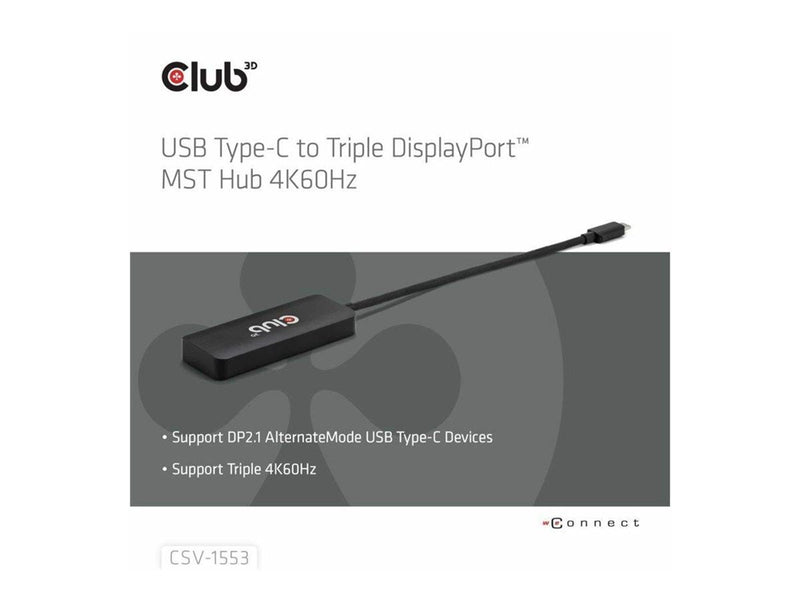 Club 3D CSV-1553 - docking station - USB-C / Thunderbolt 4 - 3 x DP++