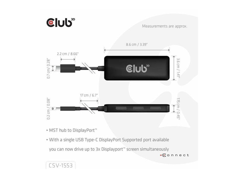 Club 3D CSV-1553 - docking station - USB-C / Thunderbolt 4 - 3 x DP++