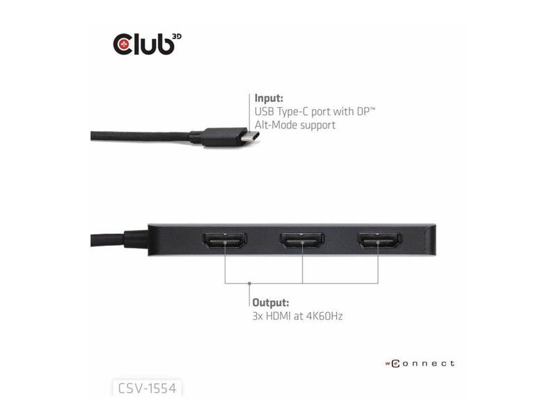 Club 3D CSV-1554 - docking station - USB-C / Thunderbolt 4 - 3 x HDMI