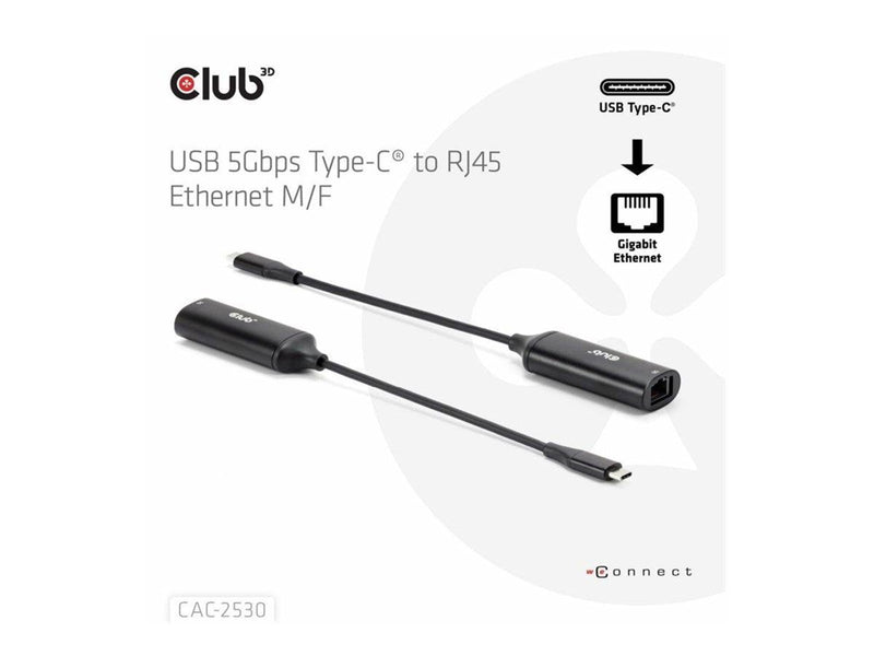 Club 3D - network adapter - USB-C - 100M/1G/2.5G/5 Gigabit Ethernet x 1