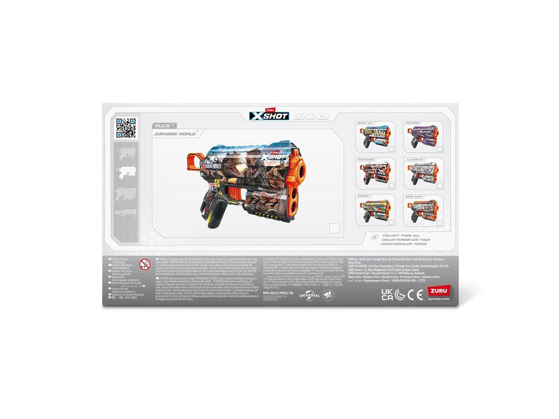 X-shot Skins Flux Blaster - Jurassic World Skins (8 Darts) ZURU