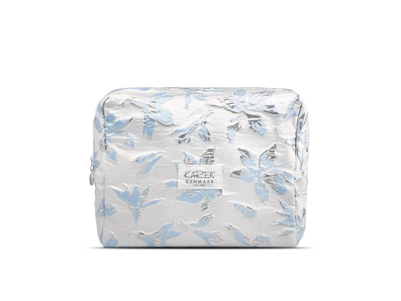 Karen - Toiletry Bag - Blue/white brocade