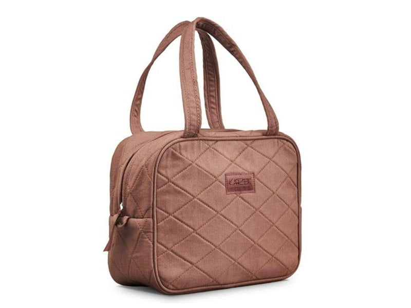 Karen - Toiletry bag with handle - Mocca quilt