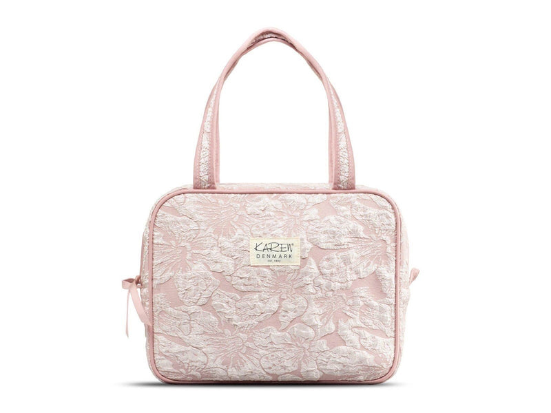 Karen - Toiletry bag with handle - Pink brocade