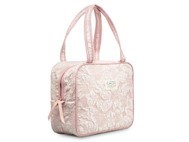 Karen - Toiletry bag with handle - Pink brocade