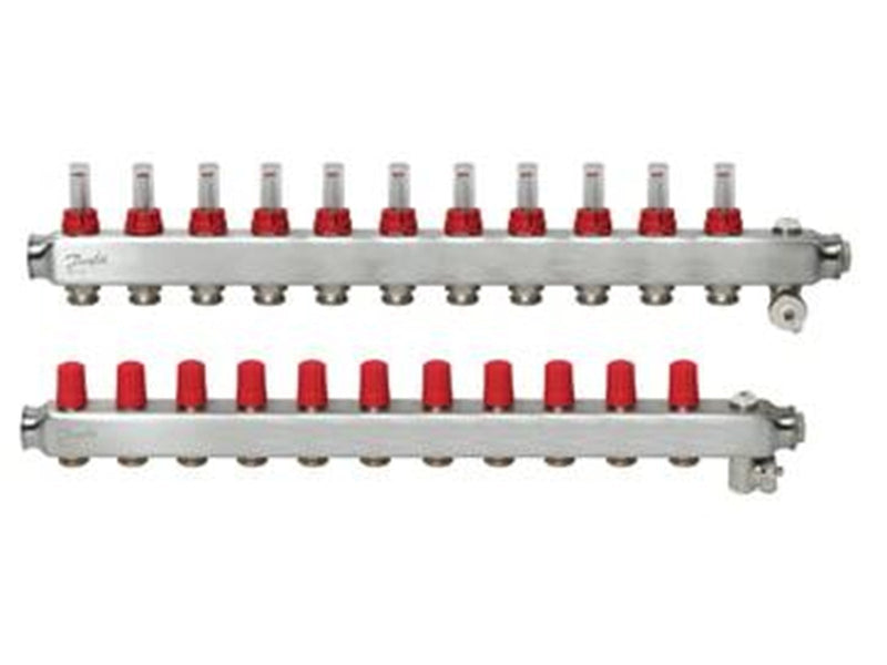 Danfoss floor heating manifold 11+11 SSM with flowmeter