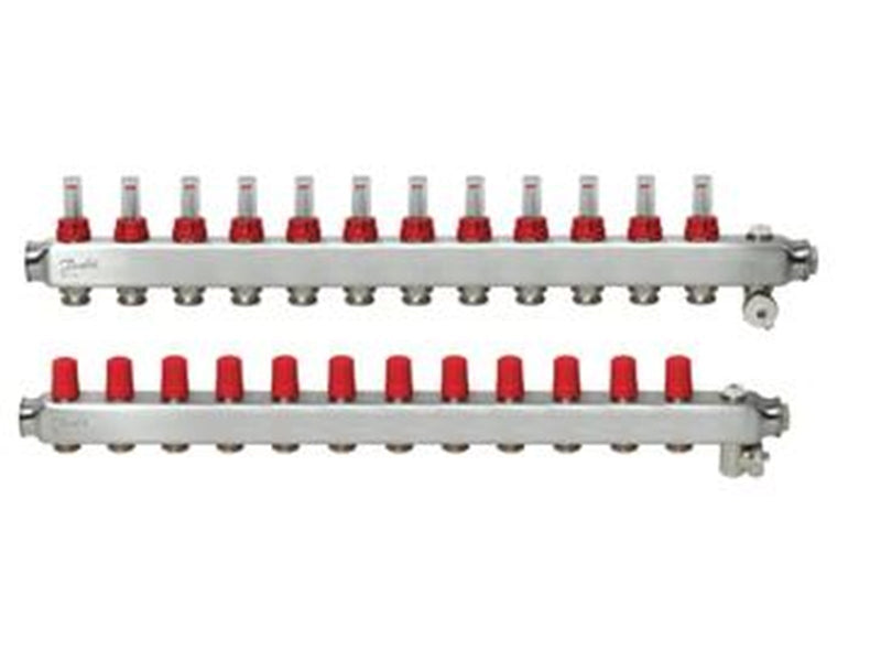 Danfoss floor heating manifold 12+12 SSM with flowmeter