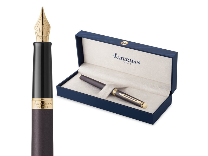 Waterman Hémisphère Fountain Pen | Lava Black (The Understated Edit Collection) | Fine Nib with Blue Ink | Gift Box