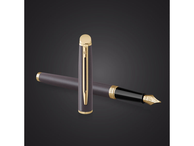 Waterman Hémisphère Fountain Pen | Lava Black (The Understated Edit Collection) | Fine Nib with Blue Ink | Gift Box