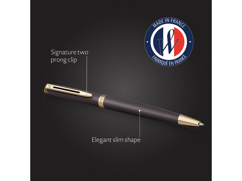 Waterman Hémisphère Ballpoint Pen | Lava Black (The Understated Edit Collection) | Medium Point with Blue Ink | Gift Box