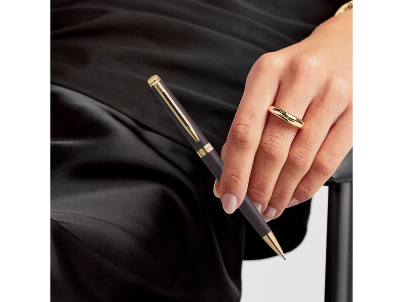 Waterman Hémisphère Ballpoint Pen | Lava Black (The Understated Edit Collection) | Medium Point with Blue Ink | Gift Box