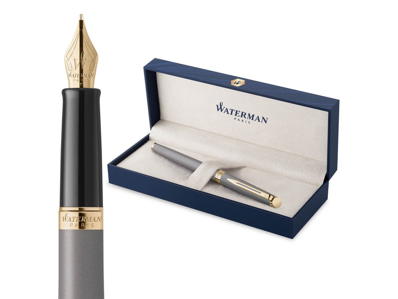 Waterman Hémisphère Fountain Pen | Stone Grey (The Understated Edit Collection) | Medium Nib with Blue Ink | Gift Box