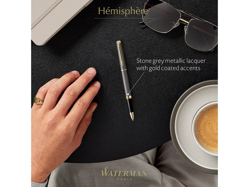 Waterman Hémisphère Rollerball Pen | Stone Grey (The Understated Edit Collection) | Fine Point with Black Ink | Gift Box