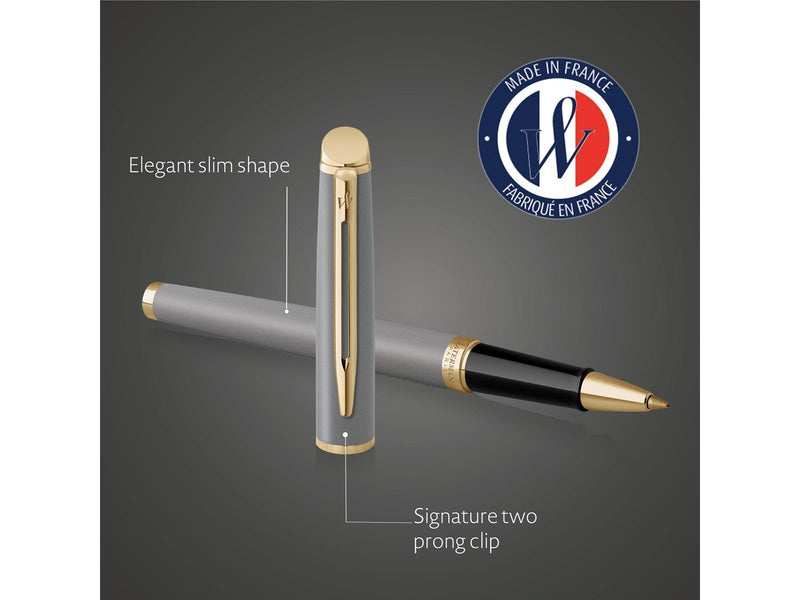 Waterman Hémisphère Rollerball Pen | Stone Grey (The Understated Edit Collection) | Fine Point with Black Ink | Gift Box