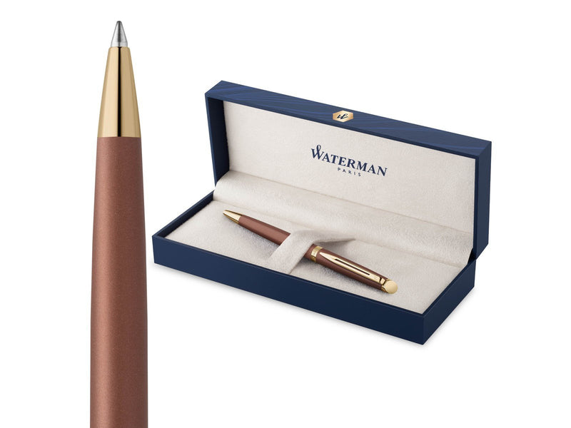 Waterman Hémisphère Ballpoint Pen | Copper Red (The Understated Edit Collection) | Medium Point with Blue Ink | Gift Box
