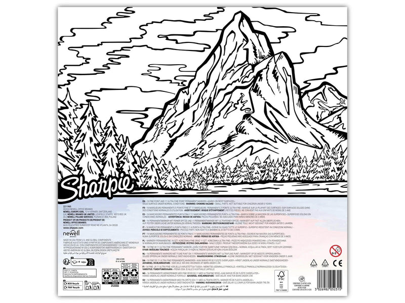 Sharpie Permanent Markers Pen Gift Set | Fine Point & Ultra Fine Point Colouring Pens | Assorted Colours | Includes 2 Colouring