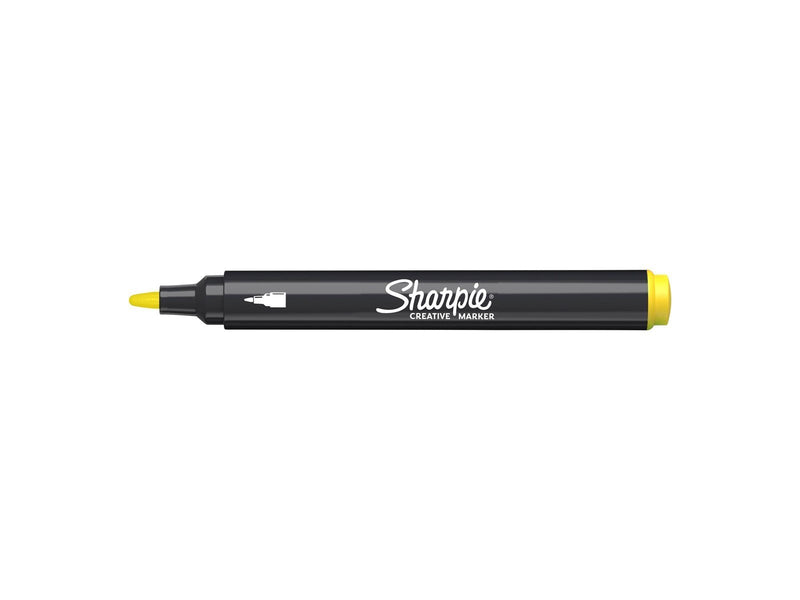 Sharpie Creative Marker Acrylic Paint Pens | Bullet Tip Water-Based Paint Markers | Yellow | 6 Count