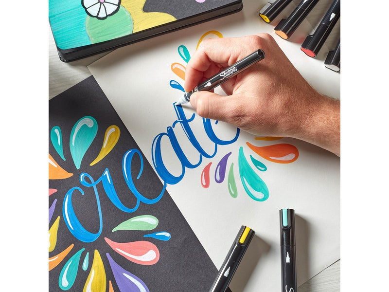 Sharpie Creative Marker Acrylic Paint Pens | Brush Tip Water-Based Paint Markers | Orange | 6 Count