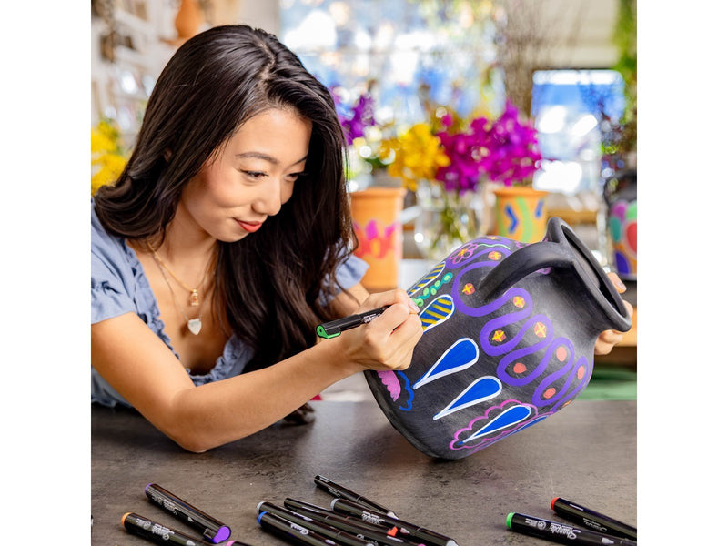 Sharpie Creative Marker Acrylic Paint Pens | Brush Tip Water-Based Paint Markers | Orange | 6 Count