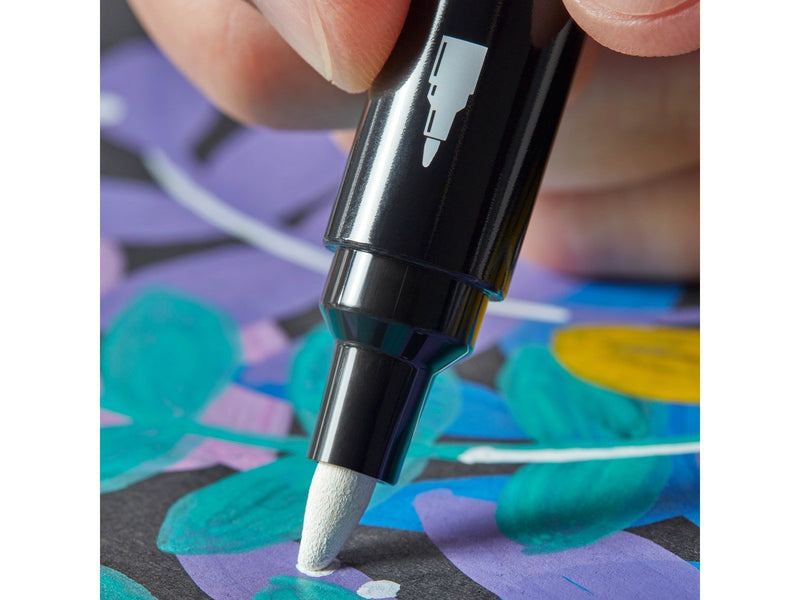 Sharpie Creative Marker Acrylic Paint Pens | Bullet Tip Water-Based Paint Markers | Black | 6 Count