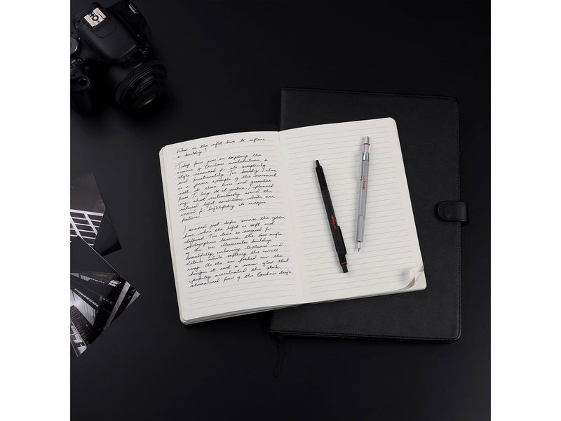 Rotring 600 Gel Pen | 0.55 mm | Black Ink | Black Metal Body Pen | Non-Slip Knurled Grip & Hexagonal Barrel | Refillable