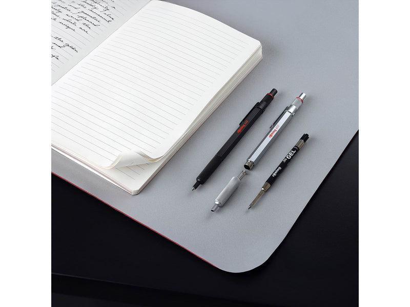 Rotring 600 Gel Pen | 0.55 mm | Black Ink | Black Metal Body Pen | Non-Slip Knurled Grip & Hexagonal Barrel | Refillable