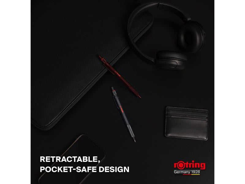 Rotring 600 Ballpoint Pen | Medium Point | Black Ink | All-Metal Body Pen | Chocolate Truffle | Non-Slip Knurled Grip & Hexagona