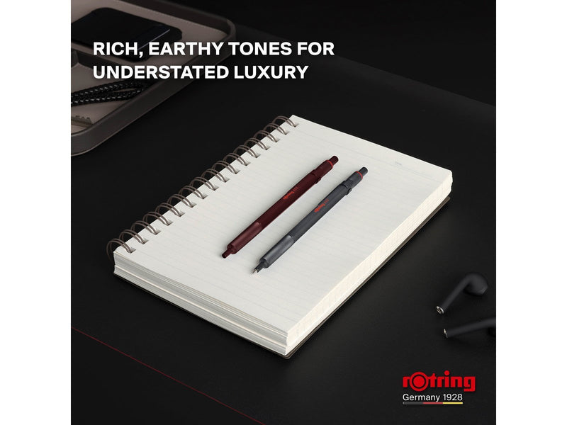 Rotring 600 Ballpoint Pen | Medium Point | Black Ink | All-Metal Body Pen | Chocolate Truffle | Non-Slip Knurled Grip & Hexagona