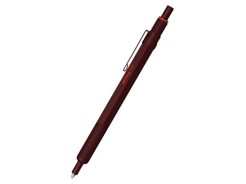 Rotring 600 Ballpoint Pen | Medium Point | Black Ink | All-Metal Body Pen | Chocolate Truffle | Non-Slip Knurled Grip & Hexagona