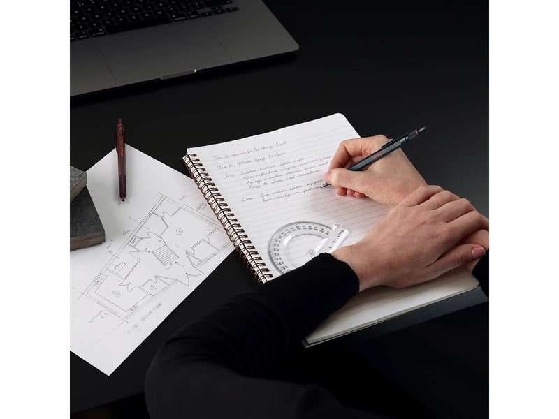 Rotring 600 Ballpoint Pen | Medium Point | Black Ink | All-Metal Body Pen | Chocolate Truffle | Non-Slip Knurled Grip & Hexagona