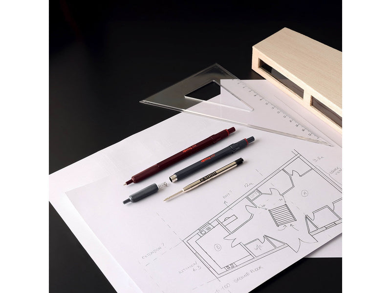 Rotring 600 Ballpoint Pen | Medium Point | Black Ink | All-Metal Body Pen | Chocolate Truffle | Non-Slip Knurled Grip & Hexagona