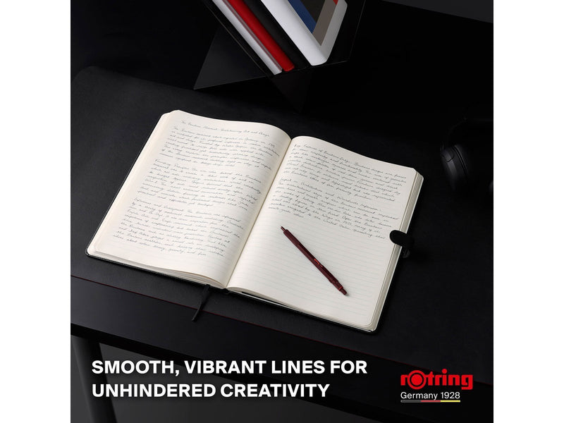 Rotring 600 Ballpoint Pen | Medium Point | Black Ink | All-Metal Body Pen | Dark Stone | Non-Slip Knurled Grip & Hexagonal Barre