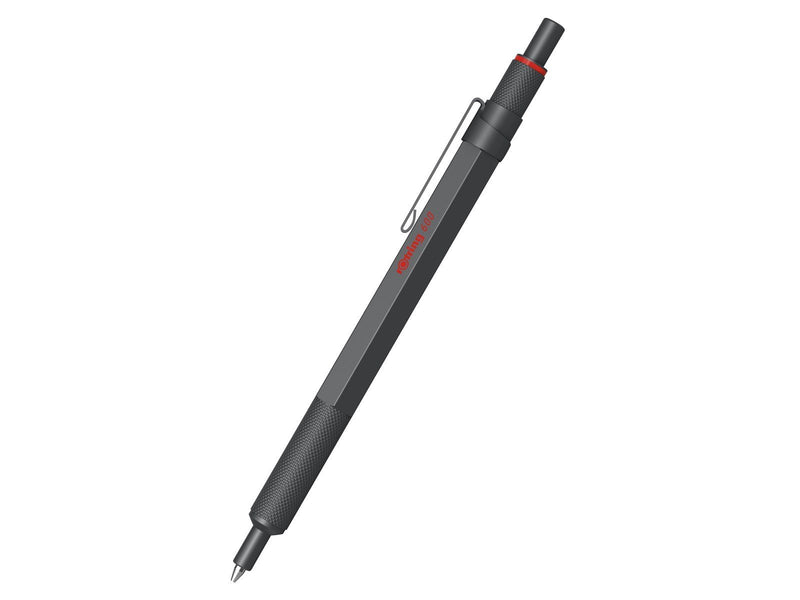 Rotring 600 Ballpoint Pen | Medium Point | Black Ink | All-Metal Body Pen | Dark Stone | Non-Slip Knurled Grip & Hexagonal Barre